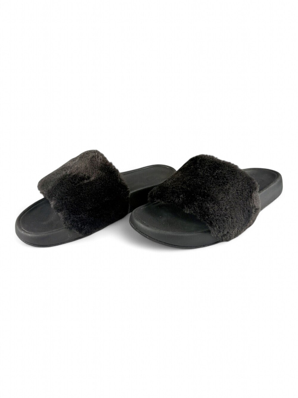 Lululemon Fuzzy Slide Sandals Black Women's Size 9